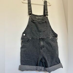 Vintage denim black gray romper large